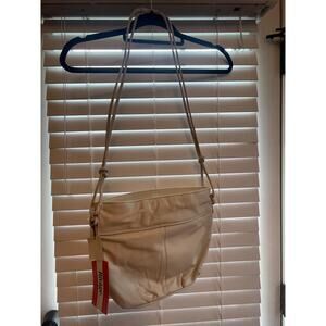 Vintage New old stock by Rivage Leather Purse Handbag Cream Shoulder Strap